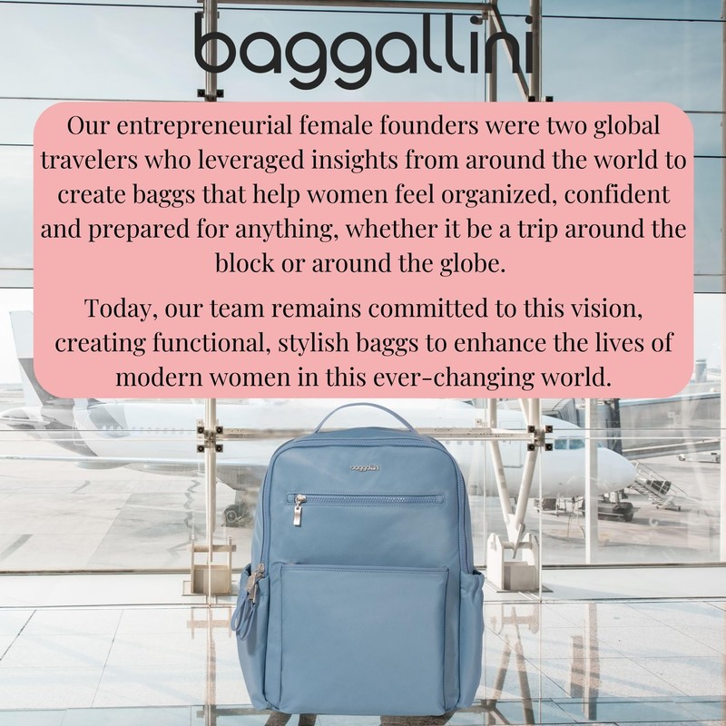 Baggallini Tribeca Expandable Laptop Backpack - 15"x11" Lightweight Work Travel