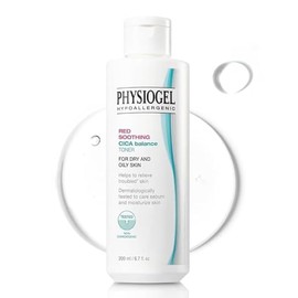 PHYSIOGEL Tónico Facial Calmante Red Cica Balance, Trata Problemas De La Piel, Refina Los Poros, Controla El Sebo, Hidrata, Contiene Centella Asiática, Guisante, Niacinamida Y Pantenol. Tónico Facial