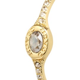 Coach Women's Signature Pave Hoop Earrings