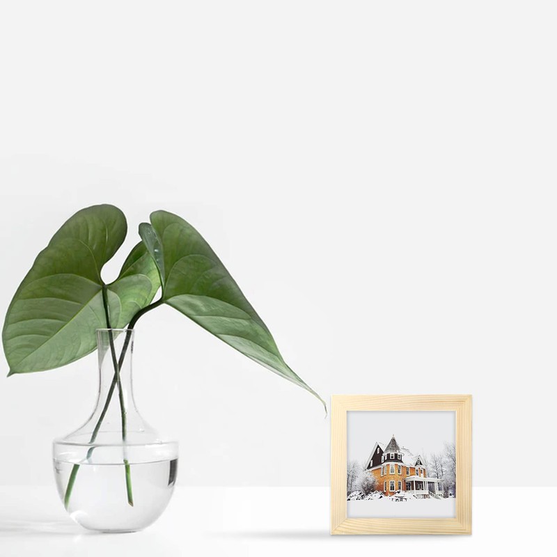 4x4 Grain Picture Frames Square Classic Natural Wood 6 Pack