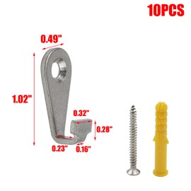 MY MIRONEY 10PCS Mini Wall Hooks Stainless Steel J-Shaped Mirror Hangers Hardware Photo Frame Hooks with Mounting Screws, Type 1