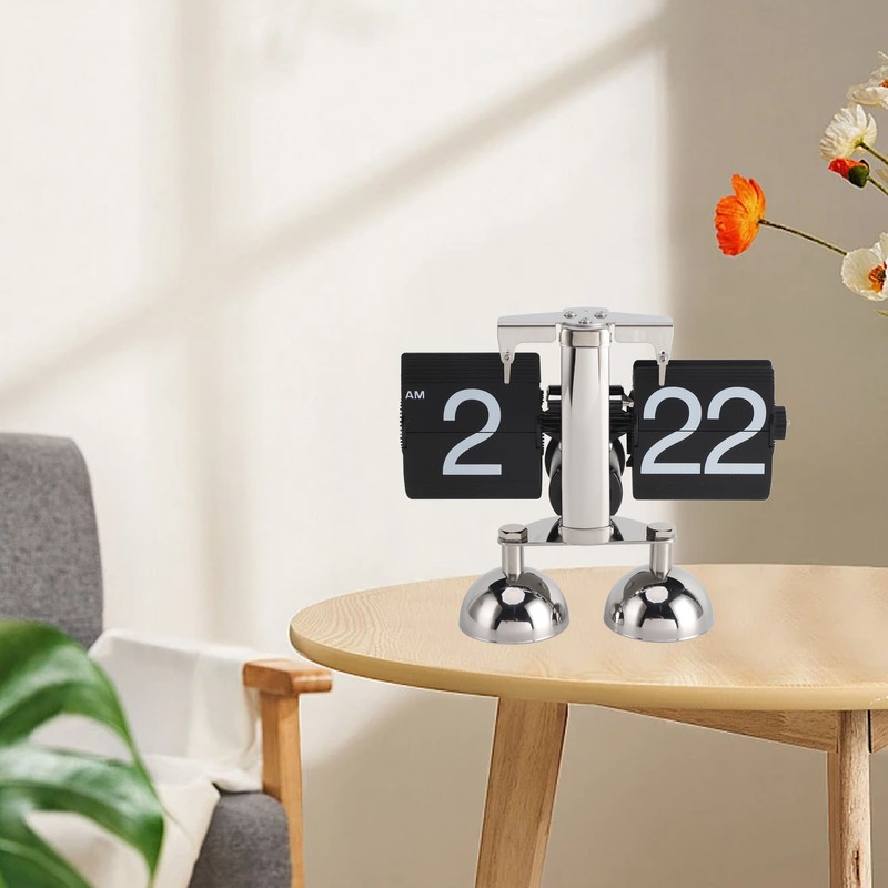 Retro Digital Flip Down Clock Flip Desk Clock Mechanical Battery
