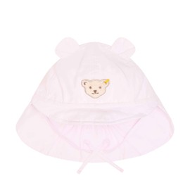 Steiff Baby Girls' Sun Hat, Airy Cotton Hat with Neck Protection for Tying, Rose Shadow