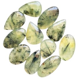 Prehnite Loose Gemstones Wholesale Lot 100 Carat (3 to 5 Pcs) Natural Gemstone Cabochons for Jewelry Making,Wedding Gift, Healing Chakra, Wire Wrapping Crystals