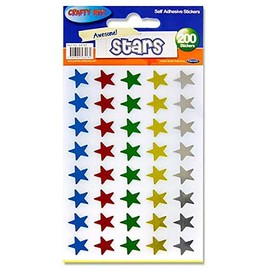 Premier Stationery Crafty Bitz Star Stickers. Pack of 200, Multicoloured