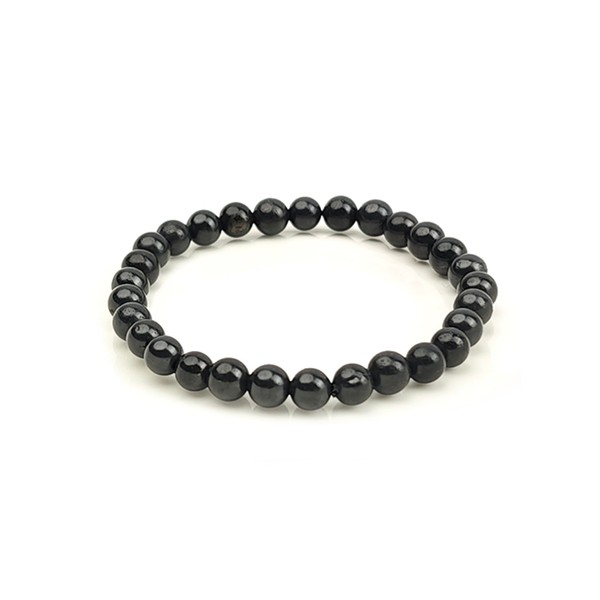 LWQCHW Shungite Bracelet - Natural Black Shungite Stone Beads, Healing