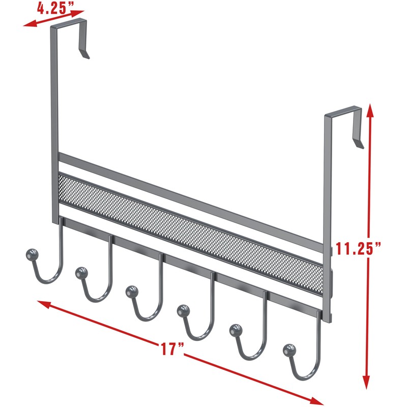 Deco Brothers Over The Door Hook Organizer with 6 Hooks,