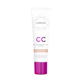 Lumene Color Correcting CC Cream - Medium Coverage Lightweight Foundation - Redness Reducing CC Cream Foundation for Even Skin Tone + Naturally Glowing Skin - Medium (1 fl oz)