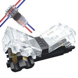 Low Voltage Wire Connector No Wire-Stripping Required T Type 2 Pin Wire Splice Connectors for Lighting Toy Audio Vehicle Audio Automotive Video Uses (JXB-T2 25pcs)