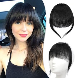 Fanguilar Bangs Hair Clip in Bangs Real Human Hair Clip on Bangs French Bangs Hair Clip in Human Hair Extensions Hair Bangs for Women's Hair