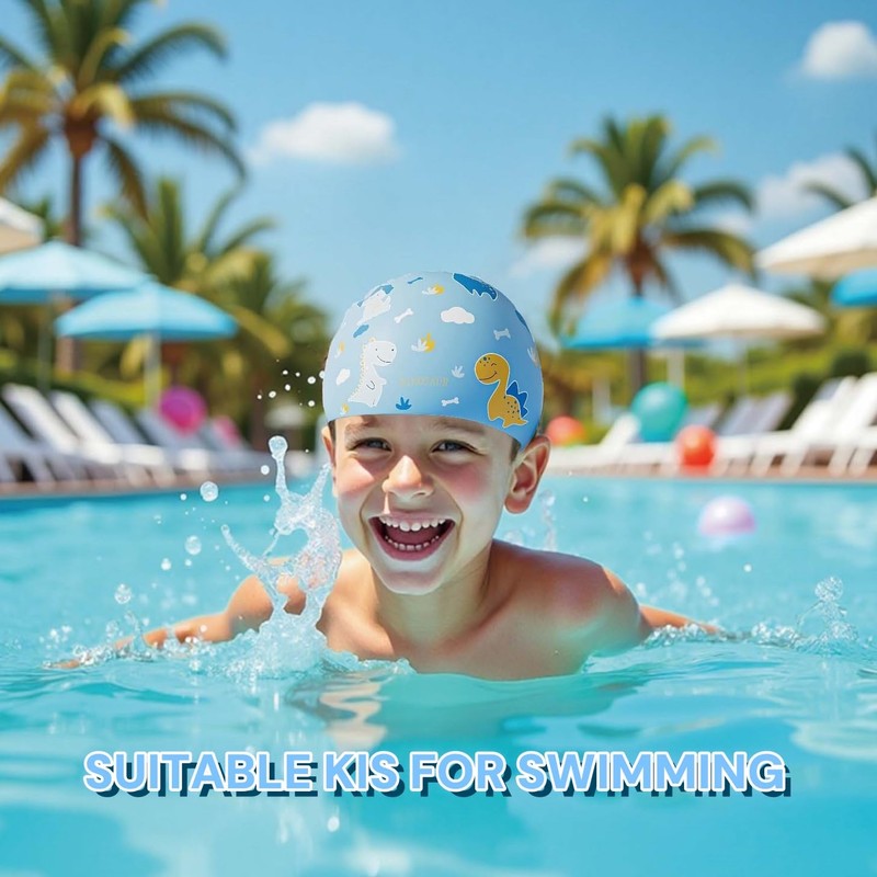 Kids Swimming Cap Silicone Swimming Cap for Boys Girls Children