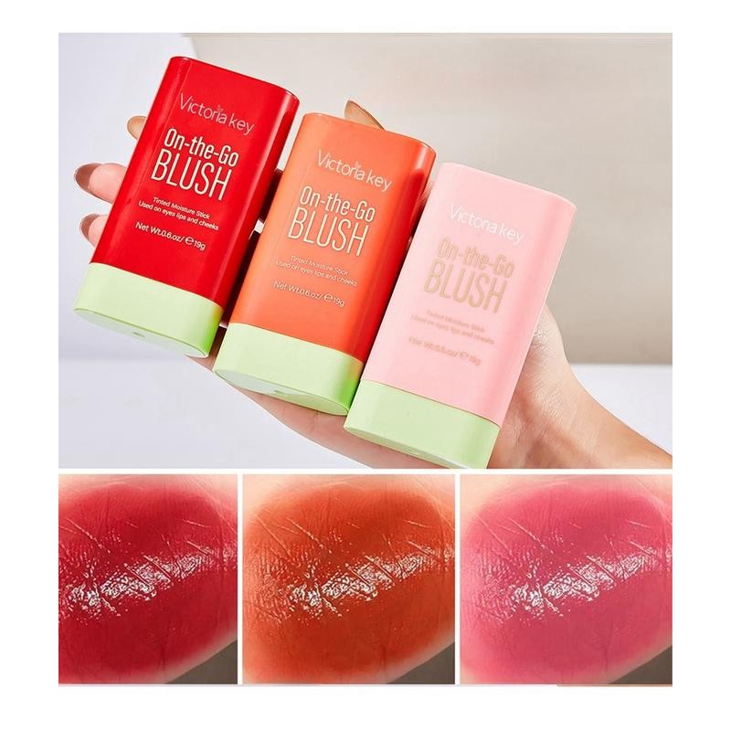 Amococo-BLUSH Tinted Moisture Stick for a Flawless Look Makeup Cosmetic:_3pcs/set