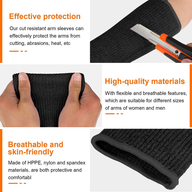 Neer 4 Pair Protective Arm Sleeves for Thin Skin Anti-Cut