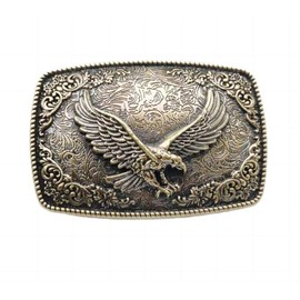 Longcreek Eagle Belt Buckle for Men, Patriotic American Bald Eagle Belt Buckle, Star Cross Eagle Rectangular Belt Buckle, Soaring Eagle Western Cowboy Belt Buckle,, No