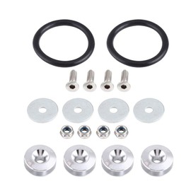 KIMISS Car Quick Release Fastener Bumper Quick Release Kit Bumper Holder Car Aluminium Alloy Bumper Washer/Bolt Engine Bay Dress Up Kit Quick Release Fastener Silver