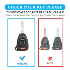 for Jeep Key Fob Cover, Soft TPU Key Fob Shell for Jeep Wrangler/Compass/Dodge Ram 1500 2500 3500/Durango/Caliber/Nitro/Dakota/Chrysler/Patriot, Smart Control Key Protector (Black, 4 Button PN)