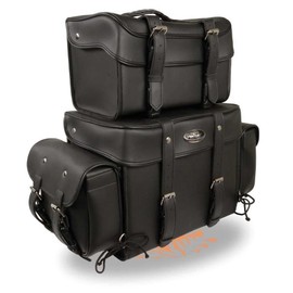 MOTORCYCLE MOTORBIKE BLACK SISSY T BAR 4 PIECE TRAVEL BAG BAR LUGGAGE BLACK NEW