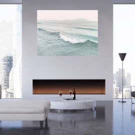 Fine Art Canvas Wave Canvas Wall Decor by Artist Sisi & Seb for Living Room, Bedroom, Bathroom, Kitchen, Office, Bar, Dining & Guest Room - Ready to Hang - 46 in x 35 in