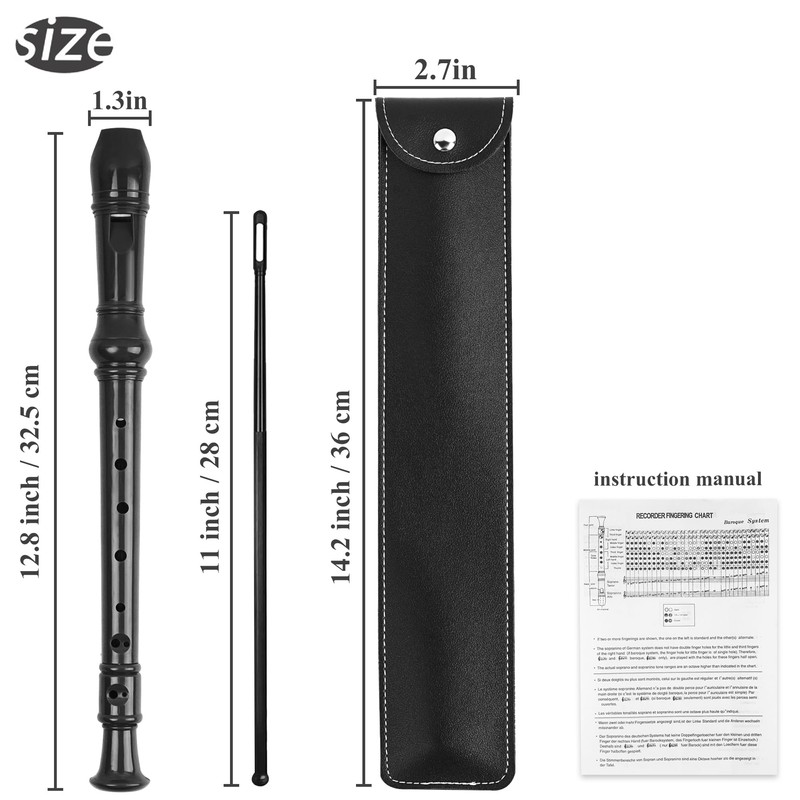 Lvkjafaz Recorder Instrument for Beginner Kids Adults,8-Hole Soprano Descant Recorder