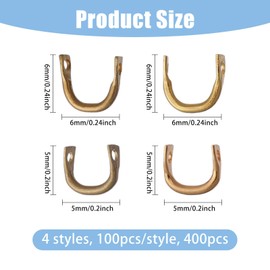 FREEBLOSS 400Pcs Fishing Spinner Clevis "U" Shaped Quick Change Clevis Lure Making Supplies Spinner Baits Fishing Snap Swivels for Lure Parts