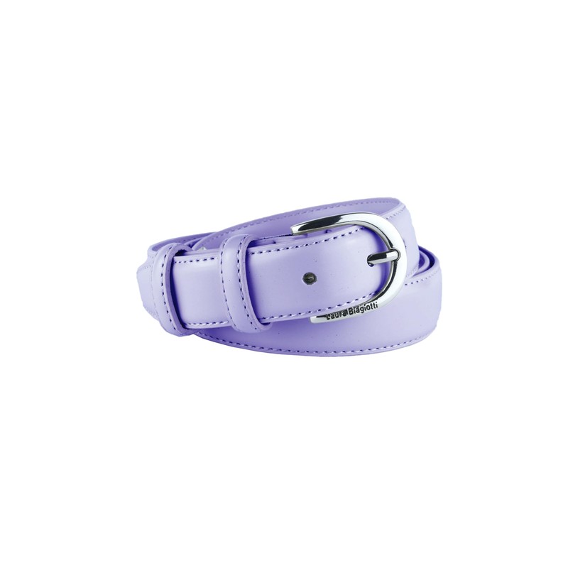 Biagiotti Women's Genuine Leather Thin Belt with Box, Violet 3