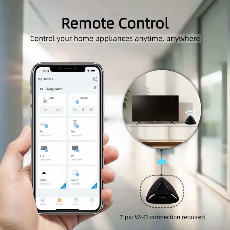 BroadLink RM MAX IR/RF Universal Remote, 2.4G Wi-Fi Smart Remote