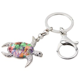 DOWAY Cute Sea Turtle Key Ring Ocean Animal Jewellery for Handbags Handbag Charms Turtle Decoration, Green