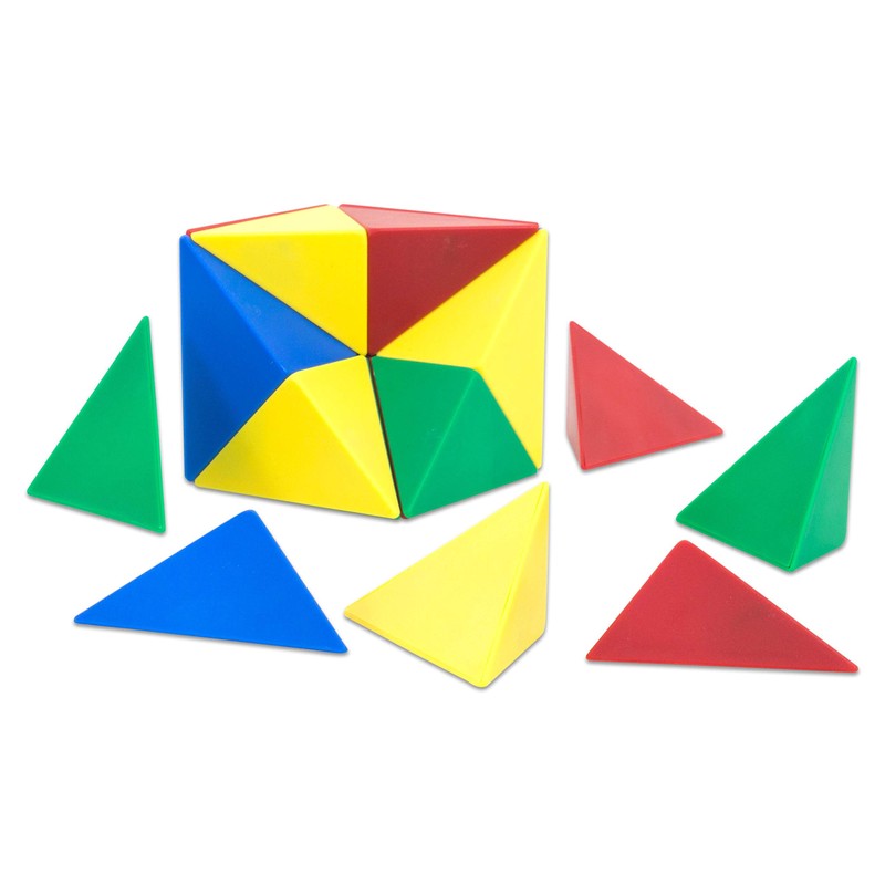 Betzold - Magnetwürfel aus 24 farbigen Tetraedern - Geometrie-Bausatz Mathematik