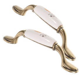 WHAMVOX 2pcs Ceramic Drawer Pulls Unique Decorative Handles for Cabinets Dresser Wardrobe Modern Easy to Install Lightweight for Home Decor