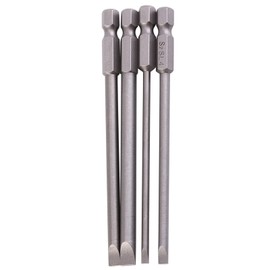 4 Pcs 100mm S2 Alloy Steel Slotted Screwdriver Bits 3mm 4mm 5mm 6mm Magnetic Long Screwdriver Bits