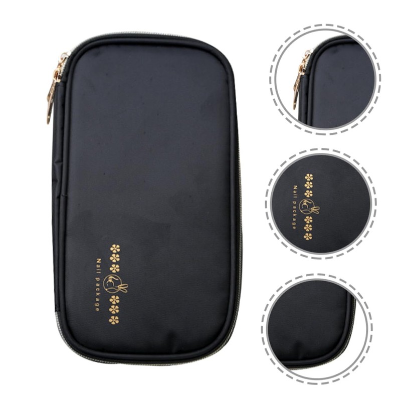 WOONEKY Nail Art Storage Pouch Manicure Tool Brush Holder for