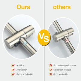 AMeoMerk 26 Inch Shower Slide Bar with Adjustable Hand Shower Head Holder Wall Mount Detachable Sliding Bar for Bathroom, Brushed Nickel Shower Head Slide Bar