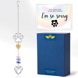 Uparea Crystal Dog Memorial Suncatcher, Rainbow Bridge Pet Sympathy Gift
