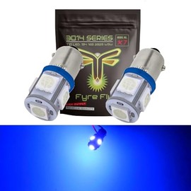 Fyre Flys BA9S *Non-Polar* 5 SMD 5050 Chip BA9 1895 1891 53 57 Led Car Light Bulbs (Blue)
