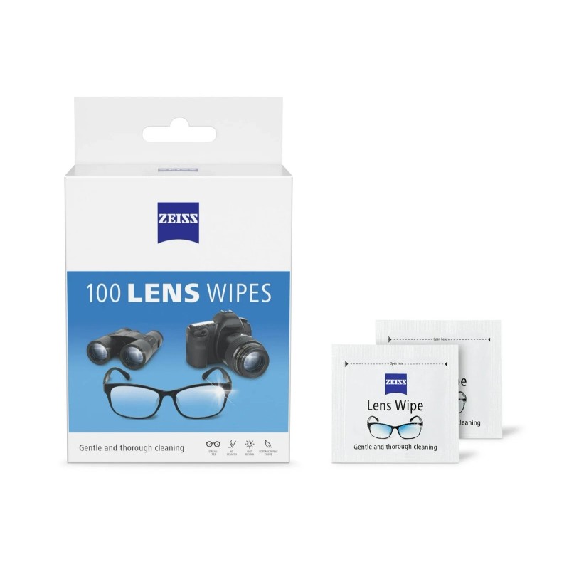ZEISS Gentle and Thorough Cleaning Eyeglass Lens Cleaner Wipes, 100