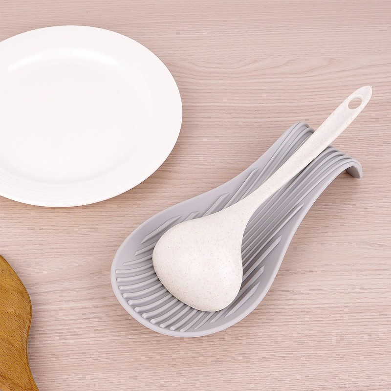 2 Pack Silicone Spoon Rest for Kitchen Counter – Modern