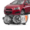 TUSDAR Fits For 2012-2016 Chevy Sonic Halogen Headlights Replacement Chrome