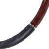 BDK Black/Dark Wood Grain Soft Leather Grip Big Rig Steering