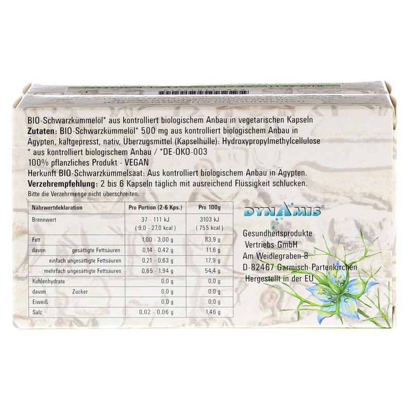 Schwarzkümmel BIO Vegan Kapseln