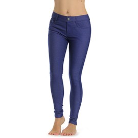 Prolific Health Women's Jean Look Jeggings Tights Yoga Many Colors Spandex Leggings Pants S-XXL (Small, Dark Blue)