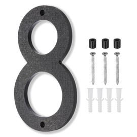 PATIKIL 10 Inch House Number, House Address Numbers Sign Large Floating Modern with Screws for Outside Door Wall Street, Black, 8