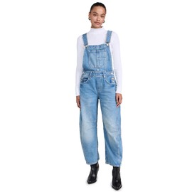 Free People Women's Good Luck Overalls, Ultra Light Beam, S