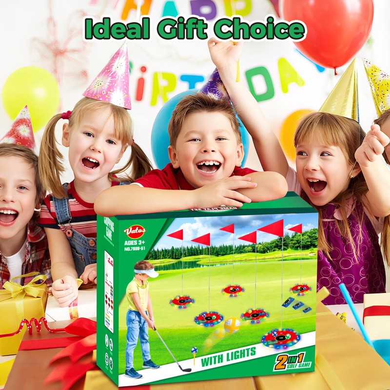 VATOS 2-in-1 Light up Golf & Bean Bag Toss Game