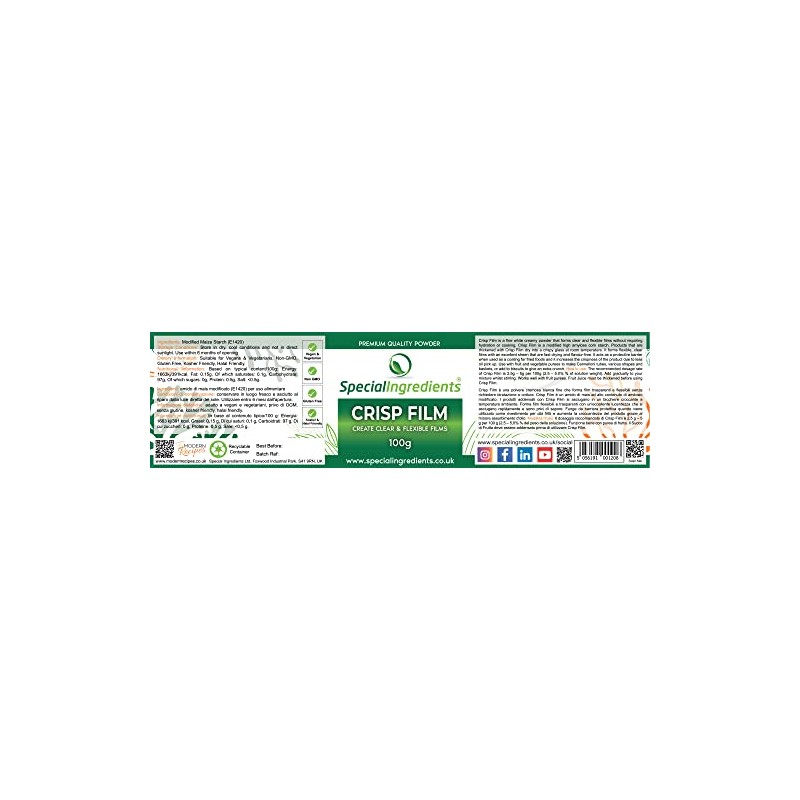Crisp Film Powder 100g Premium Quality - Vegan, Non-GMO, Gluten