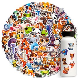 100pcs Cute Animal Stickers for Kids, Cartoon Animal Waterproof Vinyl Decal for Girl Teen Adult Water Bottle Laptop Phone Computer Skateboard Luggage Notebook (Cute Animal)