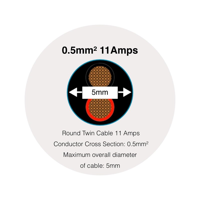 Automotive Round Twin 2 Core Cable 12V/24V Thin Wall Wire
