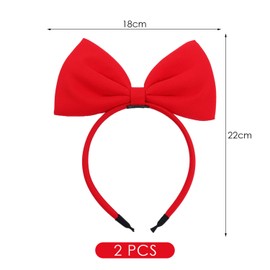 2 Pieces Of Red Bow Headband, Children'S Headband, Simple Sweet Headband, Hairstyle Accessories, Clothing Accessories