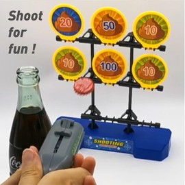 3-piece bottle cap shooting gun - Fun beer bottle opener tool launches bottle caps for parties, barbecues, and bar games