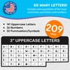 209 Pcs 3" Happy Colors Precut Letters & Numbers -