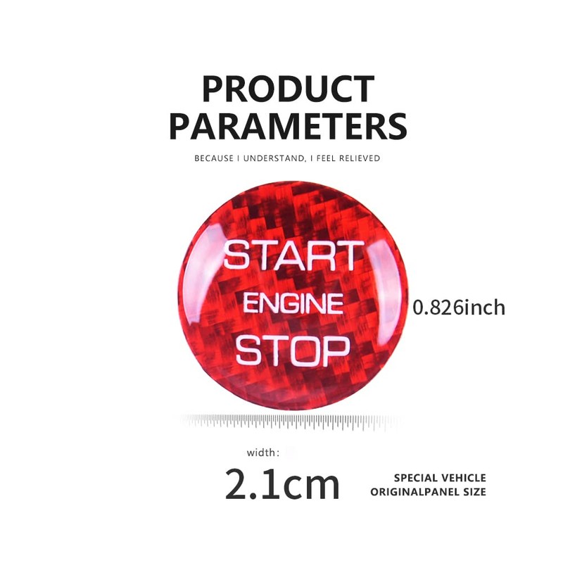 HIBEYO Car Start-Stop Button Sticker Fits Land Rover Discovery Range